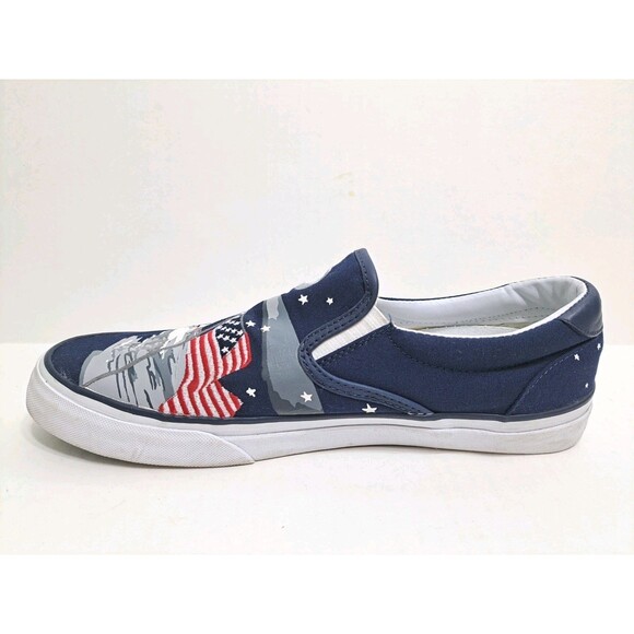 Polo Ralph Lauren Thompson P Men's 11 Bear Lighthouse Flag Slip On Canvas Shoes - Picture 5 of 10